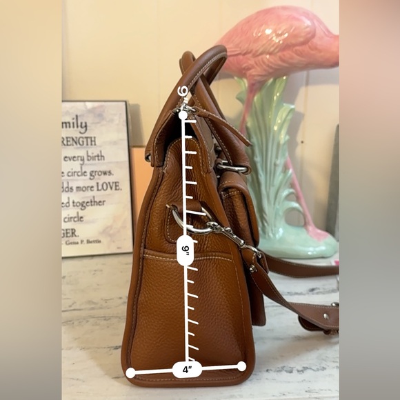 Dooney & Bourke Double Pocket Tote Brown Pebbled Leather - Picture 12 of 12